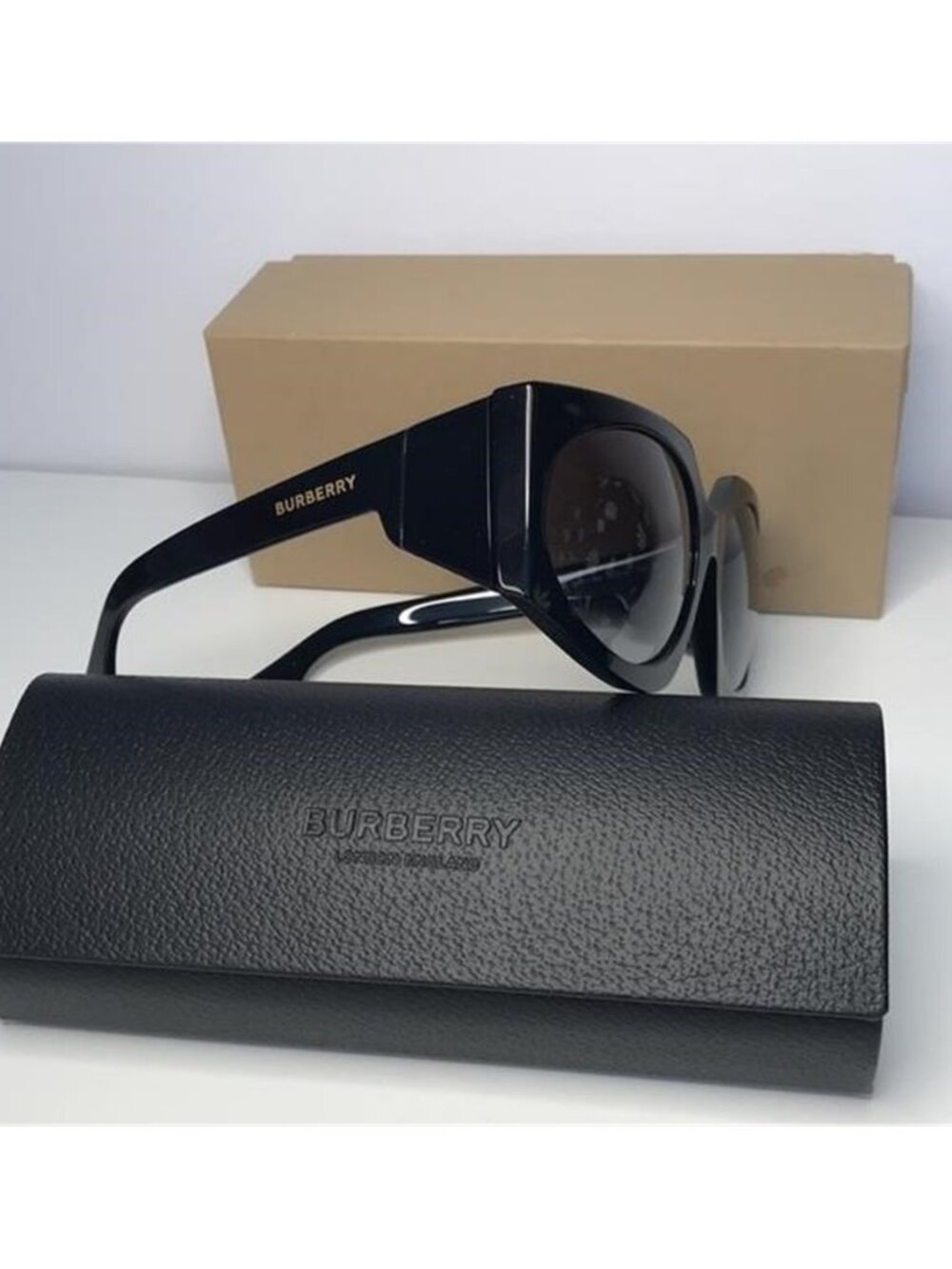 Burberry Women's BE4306 BE/4306 3001/8G Black Fashion Oval Sunglasses 60mm - Picture 9 of 12